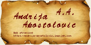 Andrija Apostolović vizit kartica